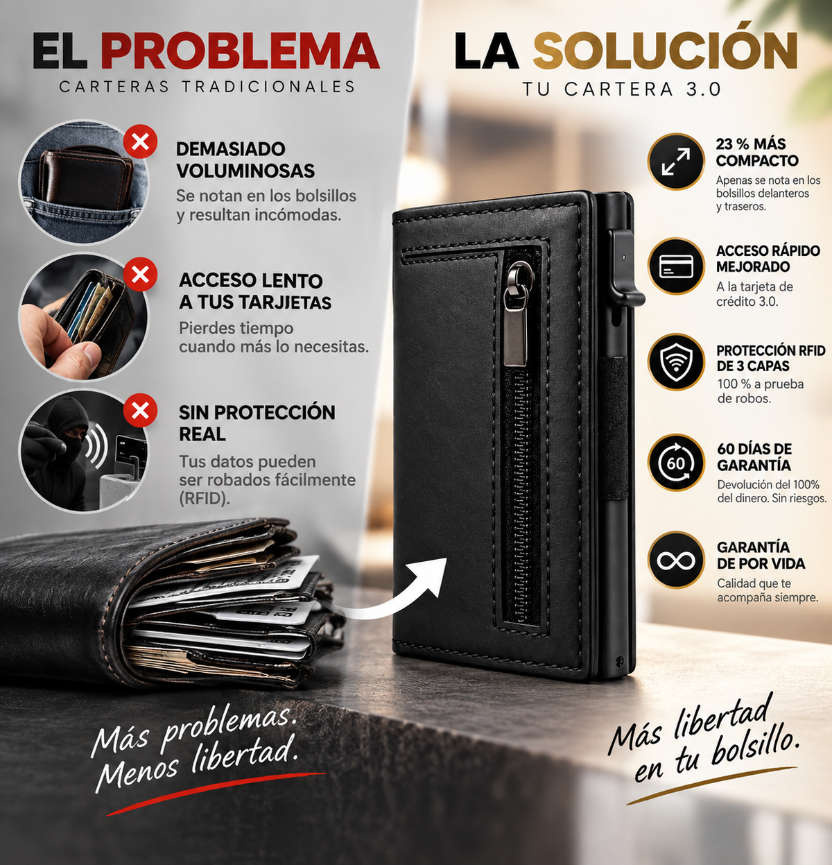 El problema de la cartera tradicional frente a la solución Cartera Onyx