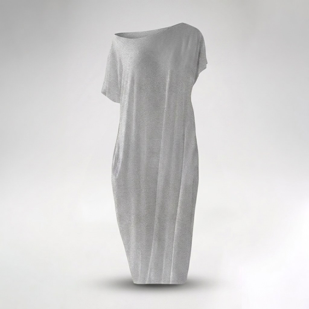Vestido Largo Informal DrapeEase - Gris