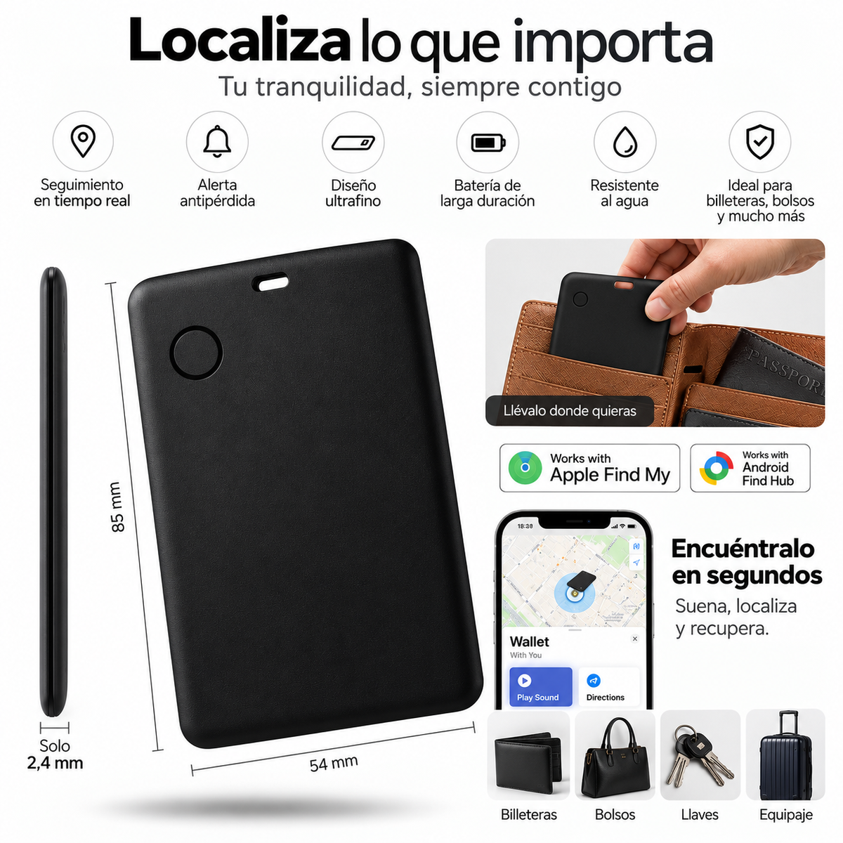 Tarjeta Alma Find — no vuelvas a perder la cartera, las llaves ni el bolso