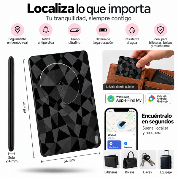 Tarjeta Alma Find — no vuelvas a perder la cartera, las llaves ni el bolso