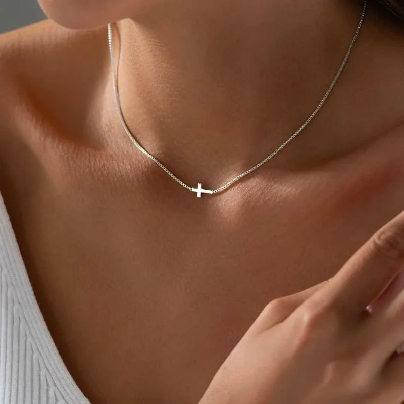 Cruz - Collar de acero inoxidable